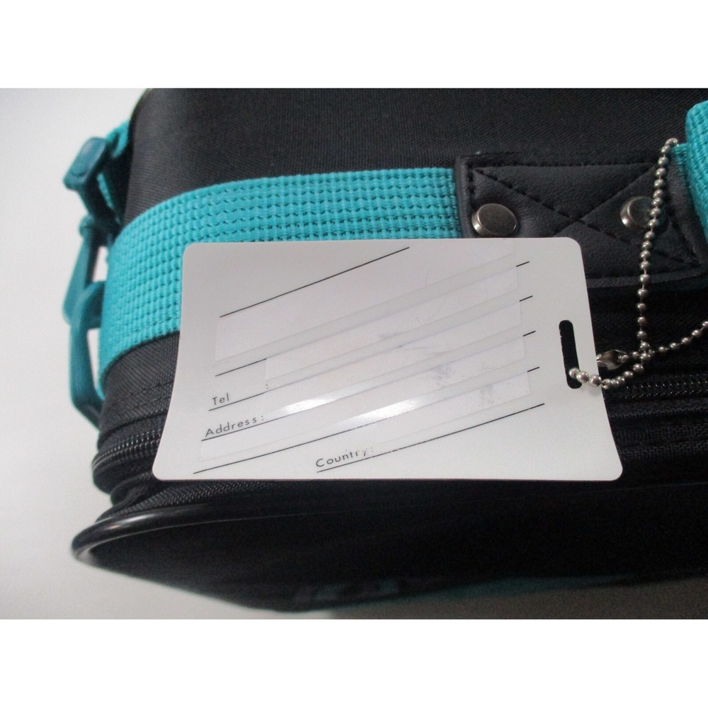 Adidas Originals Trefoil Vintage Retro Big Airliner Bag Case Black and Teal - Picture 10 of 13